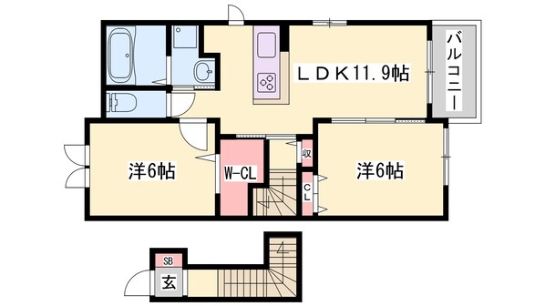 播磨高岡駅 徒歩19分 2階の物件間取画像